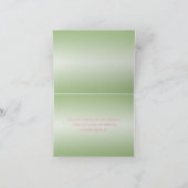 Roze en groene damast bedankkaart (Binnen)