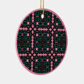 Roze en groene doodle 1 keramisch ornament (Rechts)