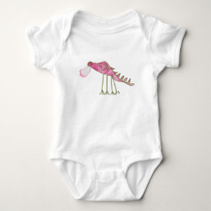 Roze en groene dragon Baby Bodysuit