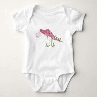Roze en groene dragon Baby Bodysuit
