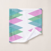 Roze en groene driehoeken bad handdoek (Wasdoekje)