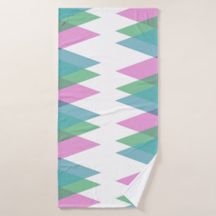 Roze en groene driehoeken badhanddoek