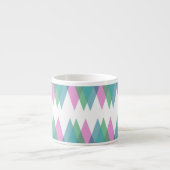 Roze en groene driehoeken espresso kop (Voorkant)