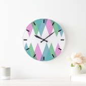 Roze en groene driehoeken grote klok (Huis)