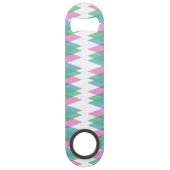 Roze en groene driehoeken speed flessenopener (Voorkant)