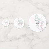  Roze en Groene Eucalyptus Confetti (Achterkanten)