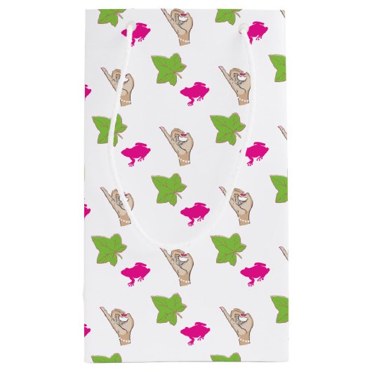 roze en groene feestdagen klein cadeauzakje (Achterkant)