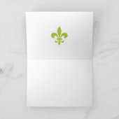 Roze en groene Fleur de Lis Pattern Wenskaart Kaart (Binnen)