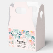 Roze en groene Floral Border Bedankdoosjes (Geopend)