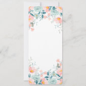 Roze en groene Floral Border Kaart (Achterkant)