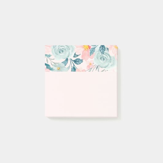 Roze en groene Floral Border Post-it® Notes (Voorkant)