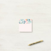 Roze en groene Floral Border Post-it® Notes (Op bureau)