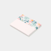 Roze en groene Floral Border Post-it® Notes (Schuin)