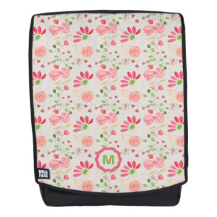 Roze en groene Floral Rugtassen