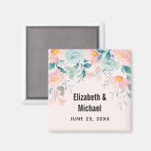 Roze en groene Florentiegrens sparen de Datum Magneet (Voorkant / Achterkant)