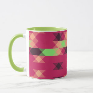 roze en groene geometrische mok
