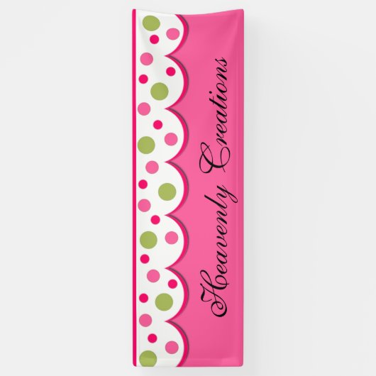  roze en groene geschulpte banner (Verticaal)