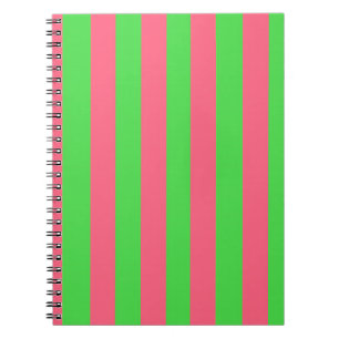 Roze en groene gestreept Notitieboek