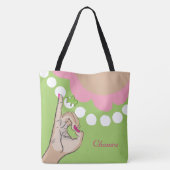 Roze en groene girale tas (Achterkant)