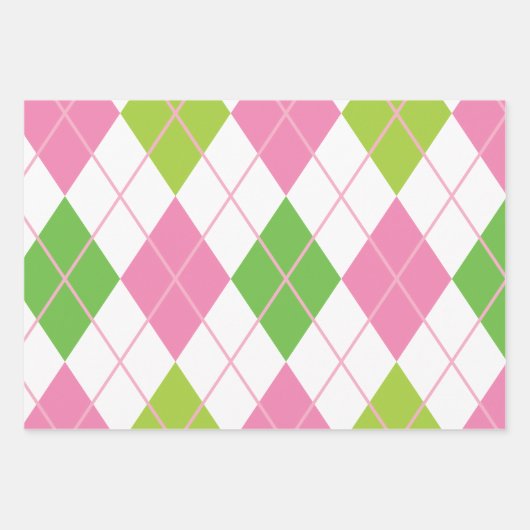 Roze en groene Golf-schotel Inpakpapier Vel (Voorkant)