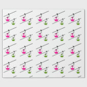 Roze en groene gondels cadeaupapier (Vlak)
