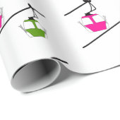 Roze en groene gondels cadeaupapier (Rol Hoek)