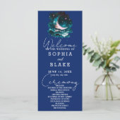 Roze en Groene Halve Maan Trouwprogramma (Staand voorkant)