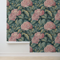 Roze en Groene Hydrangea Wallpaper