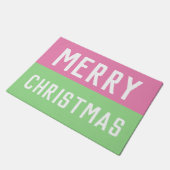 Roze en groene kerst deurmat (Schuin)