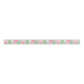 Roze en groene kerstbomen grosgrain lint (Voorkant)
