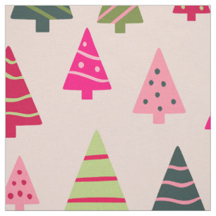 Roze en groene kerstbomen stof