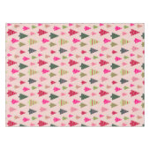 Roze en groene kerstbomen tafelkleed (Voorkant (Horizontaal))