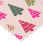 Roze en groene kerstbomen tafelkleed (Gekanteld)