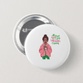 Roze en groene koningin ronde button 5,7 cm (Voorkant /achterkant)