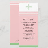 Roze en groene kruis Eerste Uitnodiging van de Gem (Voorkant / Achterkant)