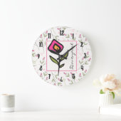 Roze en groene langlevende wilde bloemen, op maat grote klok (Huis)