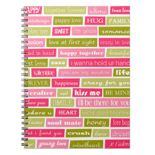 Roze en Groene Liefde Quotes Notitieboek