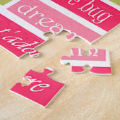 Roze en groene liefdesbrieven legpuzzel (Zijkant)