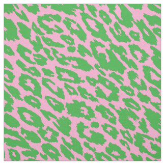 Roze en groene luipaard stof