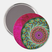 Roze en groene Mandala Magnet Magneet (Voorkant / Achterkant)