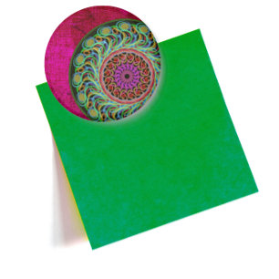 Roze en groene Mandala Magnet Magneet