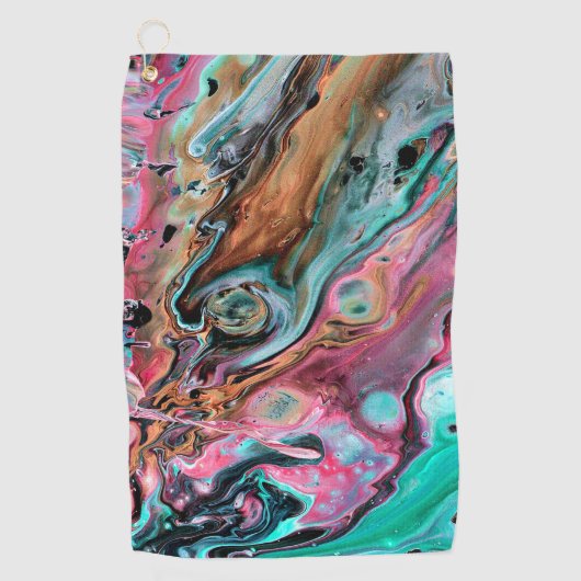 Roze en groene marmer golfhanddoek (Voorkant)