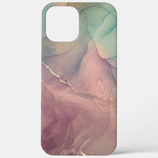 Roze en groene marmer Hoesje-Mate iPhone Case (Achterkant)