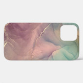 Roze en groene marmer Hoesje-Mate iPhone Case (Achterkant (horizontaal))