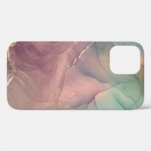 Roze en groene marmer Hoesje-Mate iPhone Case (Achterkant (horizontaal))