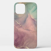 Roze en groene marmer Hoesje-Mate iPhone Case (Achterkant)