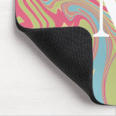 Roze en Groene Marmer Monogram Muismat (Hoek)