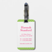 Roze en Groene Monogram Shift-Bagagelabel Bagagelabel (Achterkant verticaal)