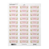 Roze en groene nostalgische Floral Address Label (Full Sheet)