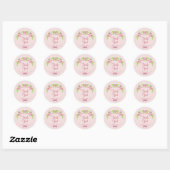 Roze en groene nostalgische Floral Sticker (Vel)